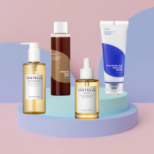 Rutina Coreana para Piel Mixta | 4 productos + 80 Pétalos de algodón + Muestra + Envío Gratis